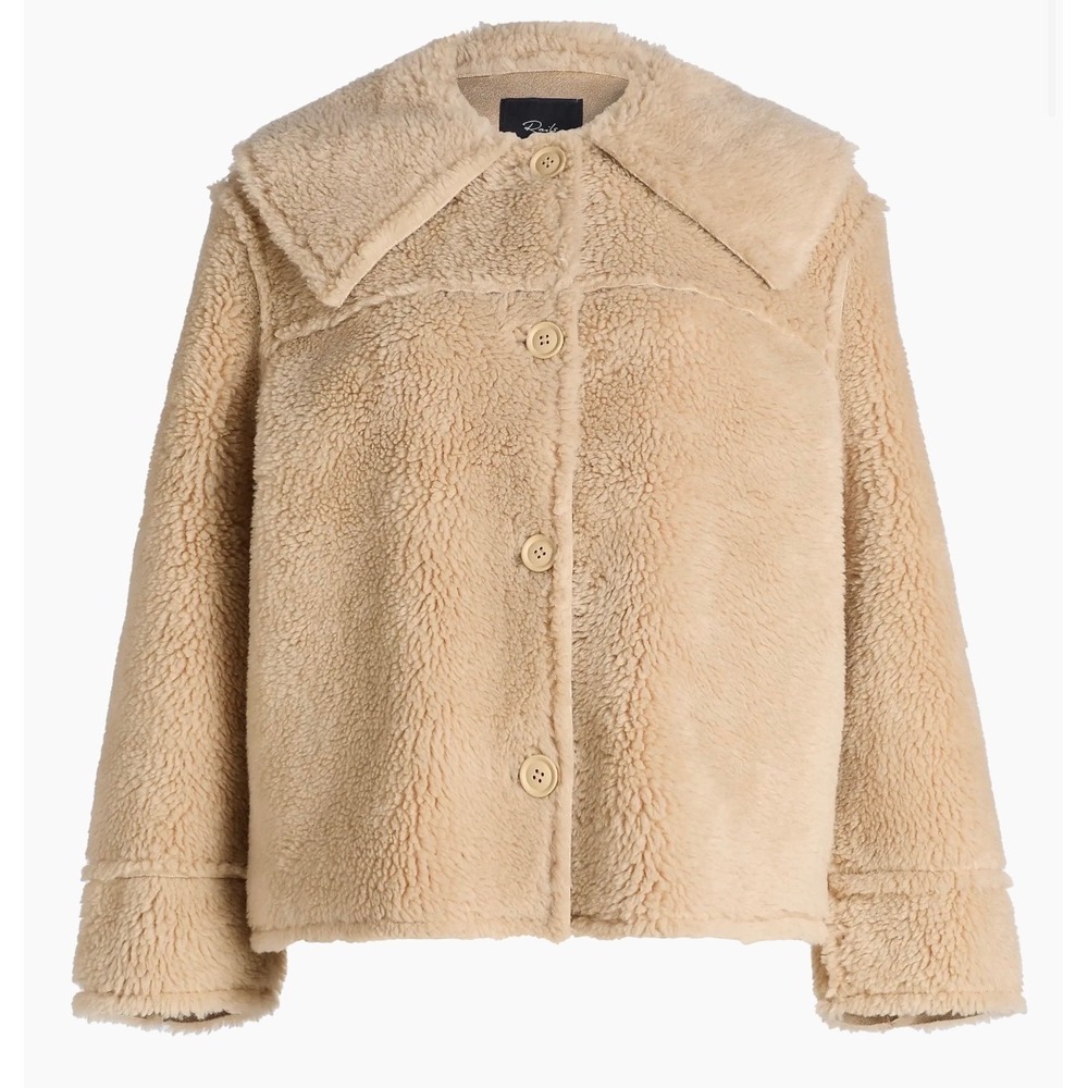 Rails Wesson Bluffs Faux Fur Teddy Jacket Tan Beige Large Collar‎ Small NEW